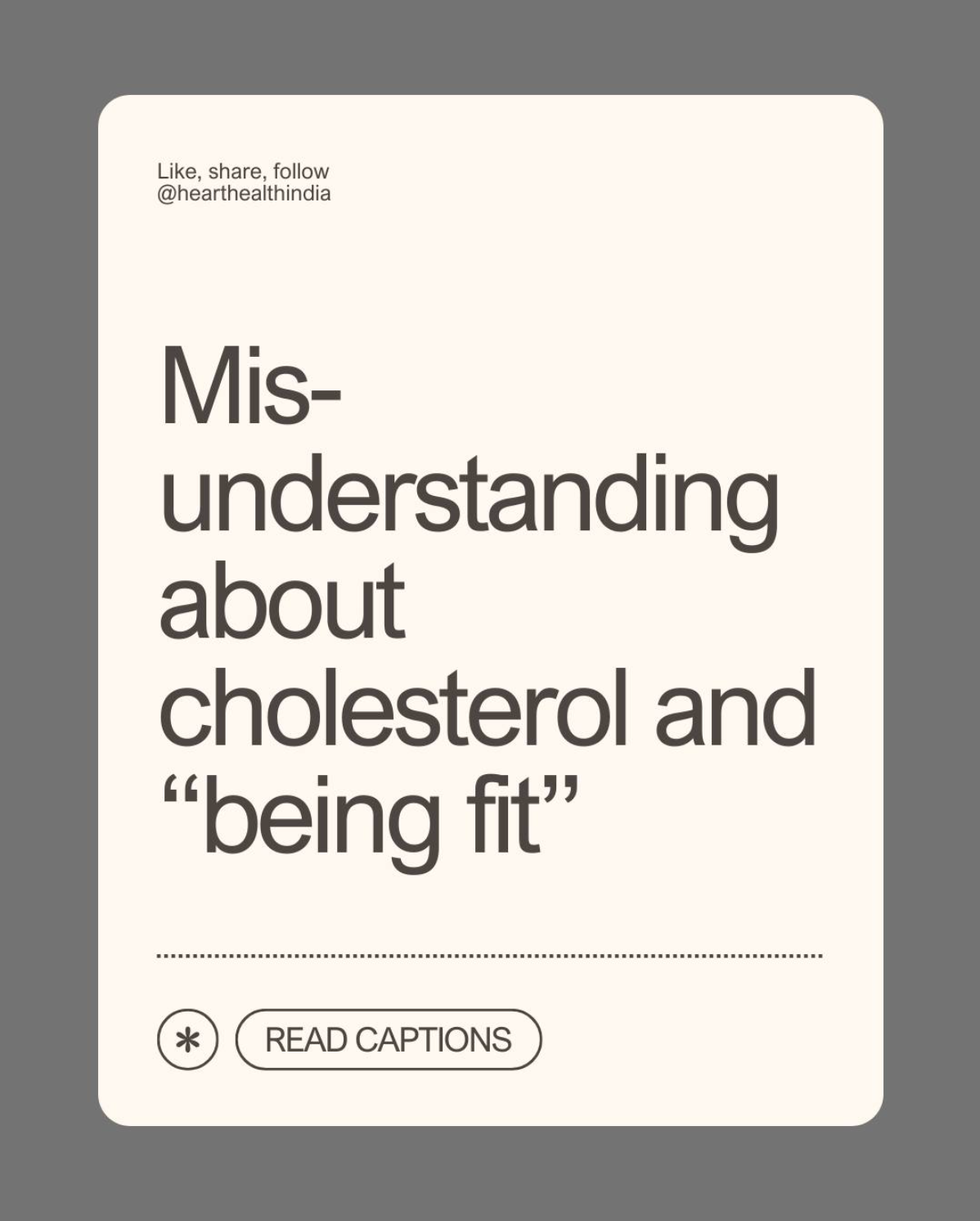Misunderstanding about cholesterol and “being fit”