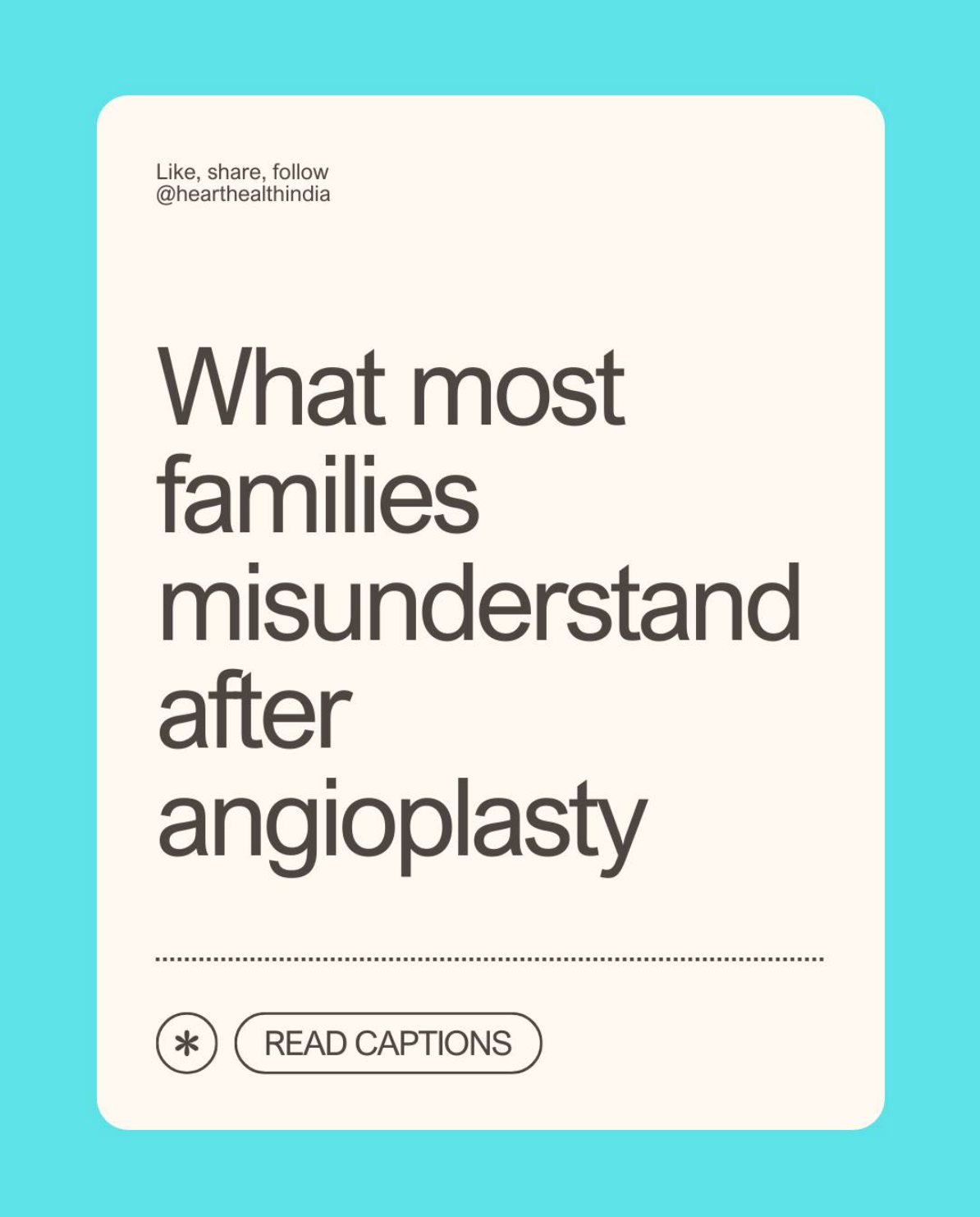 What most families misunderstand after angioplasty