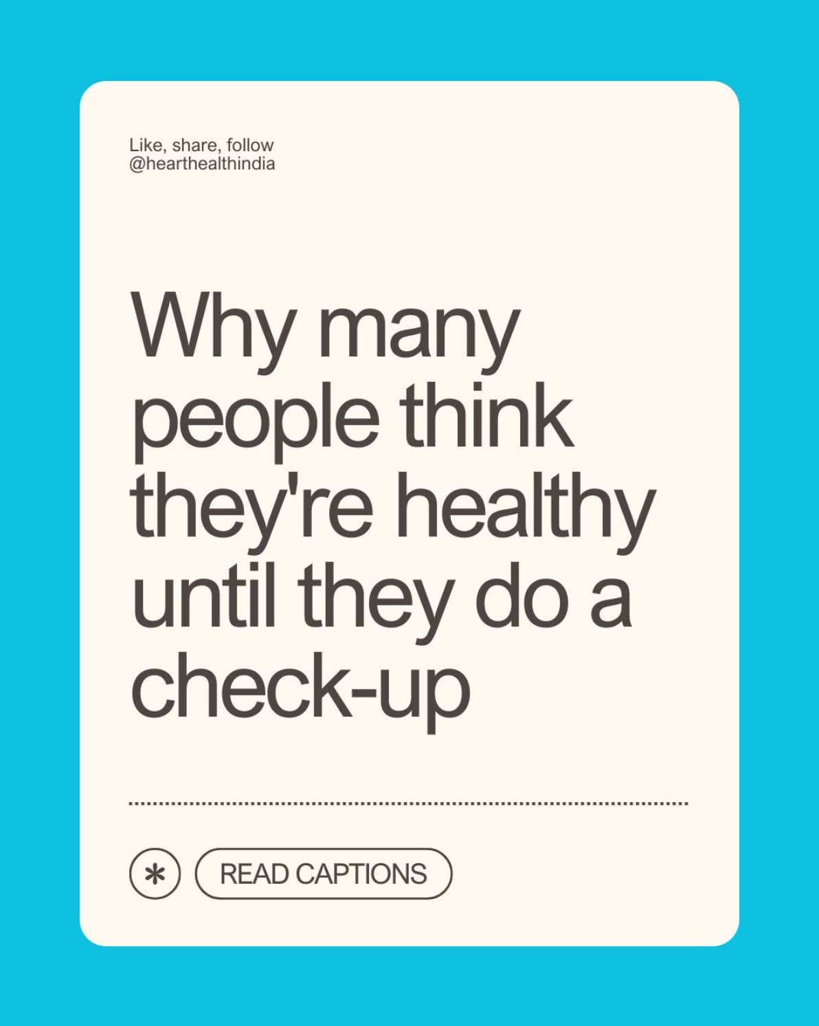 Why many people think they’re healthy until they do a check-up