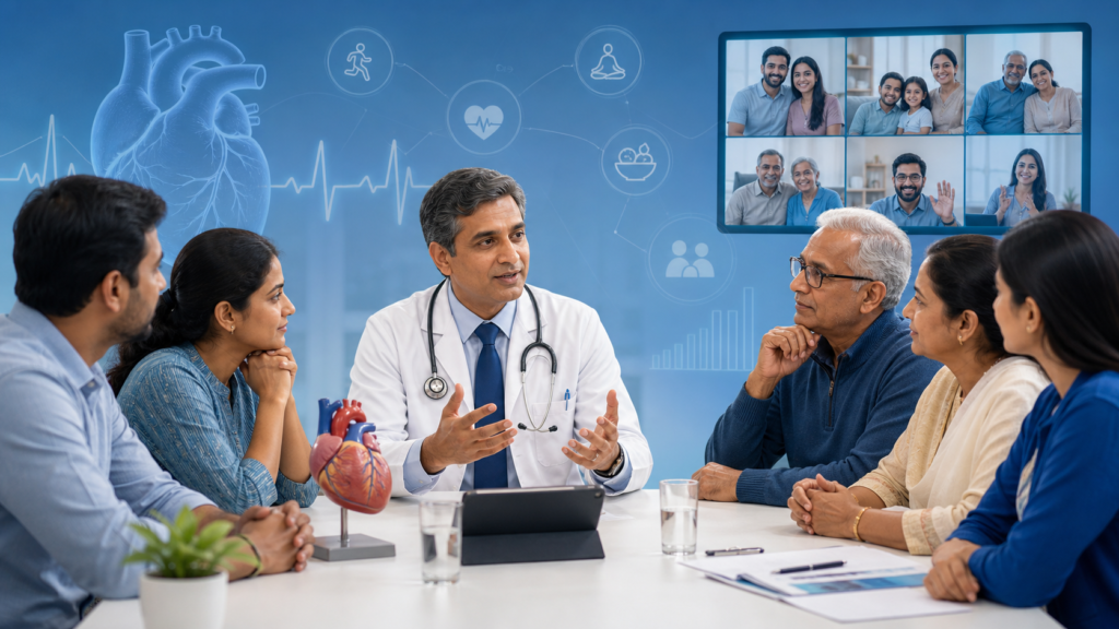 Heart-health patient education and community support