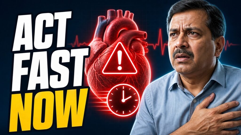 Indian man recognising heart-attack warning signs and acting fast
