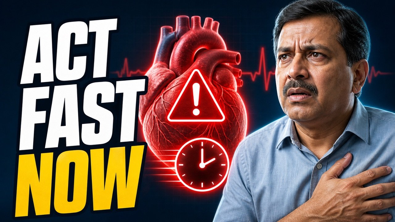 Indian man recognising heart-attack warning signs and acting fast
